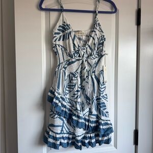 Ocean Drive Blue and White Tropical Dress